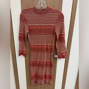 Free‎ People Striped Knit Dress in Red and Black